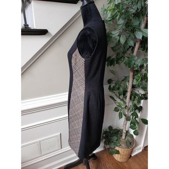 Women's Shift Dress XL Black Wool Stretch Casual Sleeveless Round Neck Back Zip - Picture 7 of 10